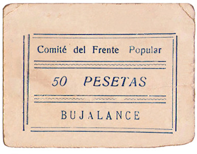 Guerra Civil Bujalance 50 pesetas