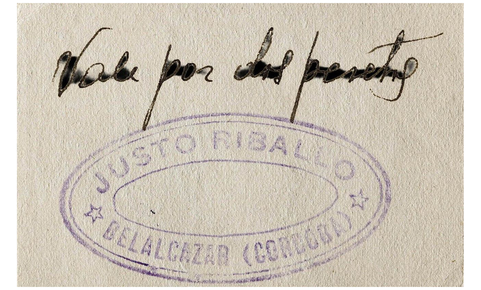 Belalcázar Vale 2 pesetas anverso