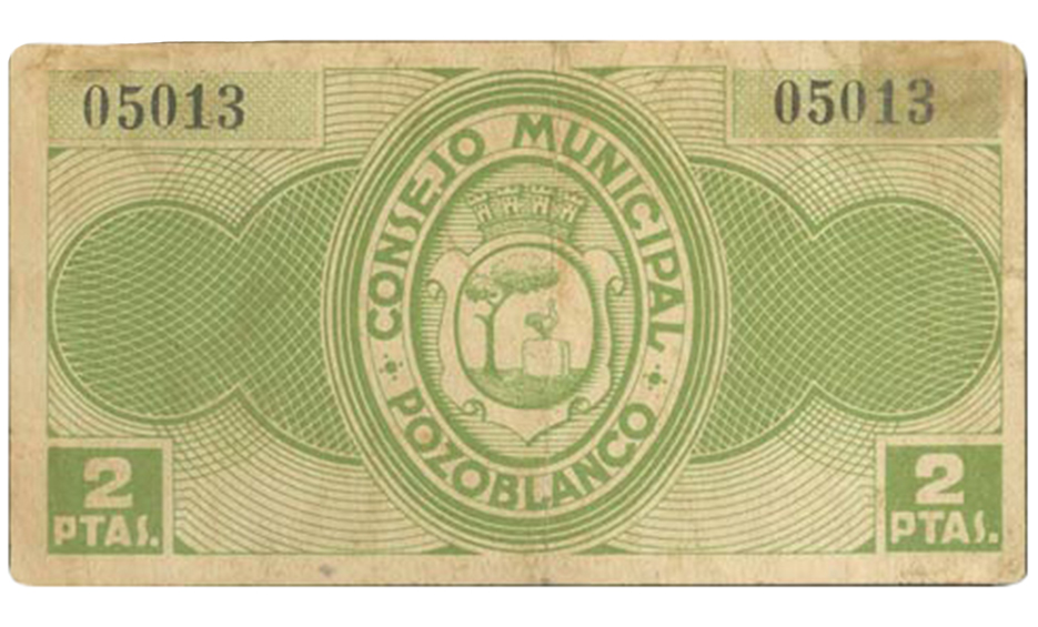 Pozoblanco billete 2 ptas reverso