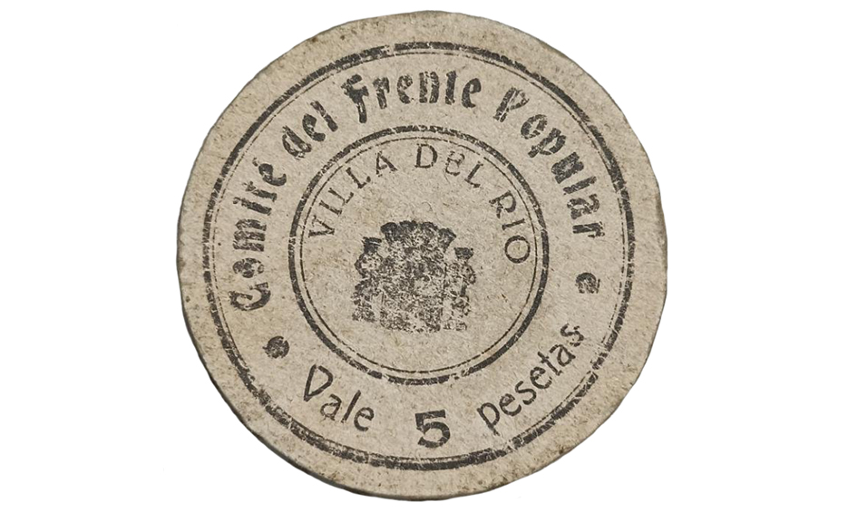 Villa del Río guerra civil cartón moneda