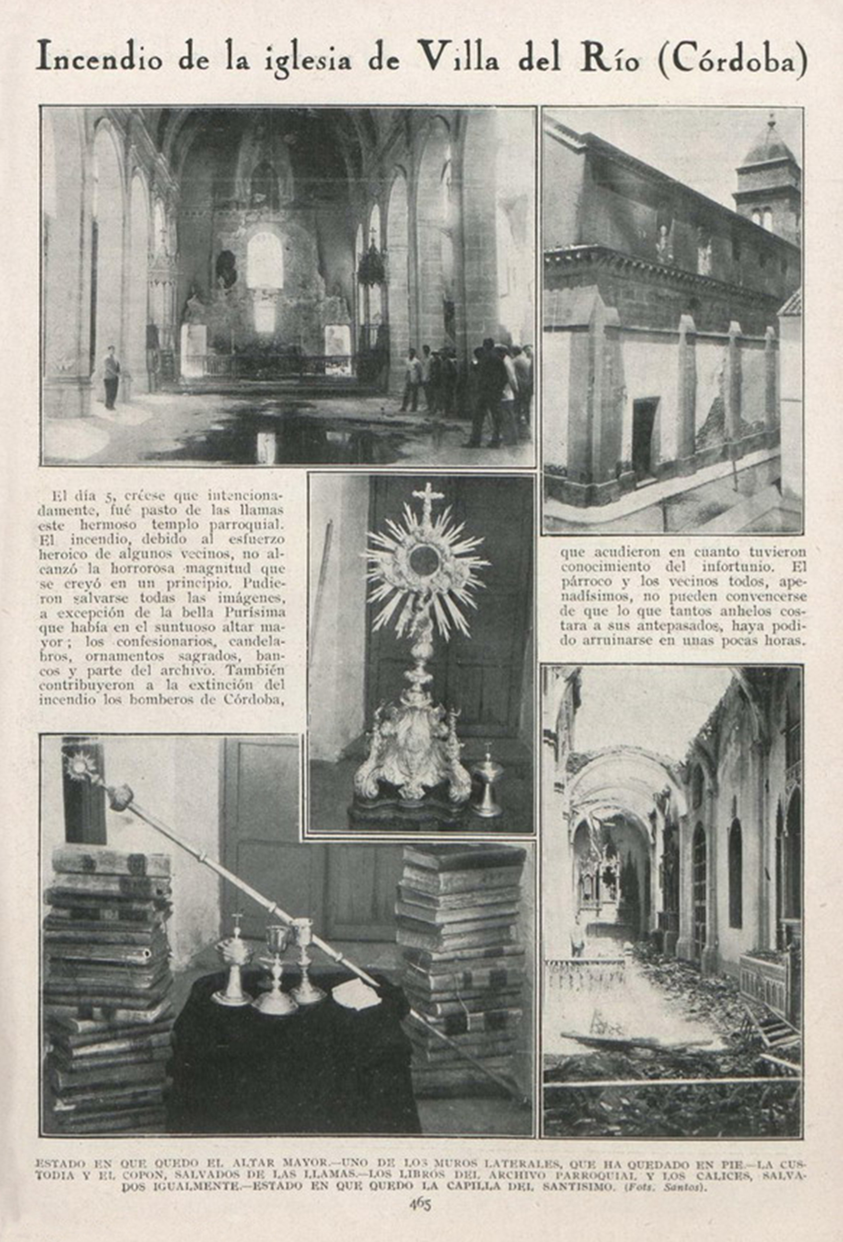 Villa del Río incendio iglesia periódico